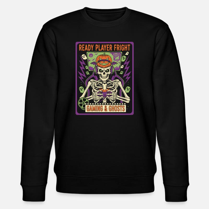 Gaming & Ghosts Skeleton - Stanley/Stella Unisex Bio-Sweatshirt CHANGER  - Schwarz