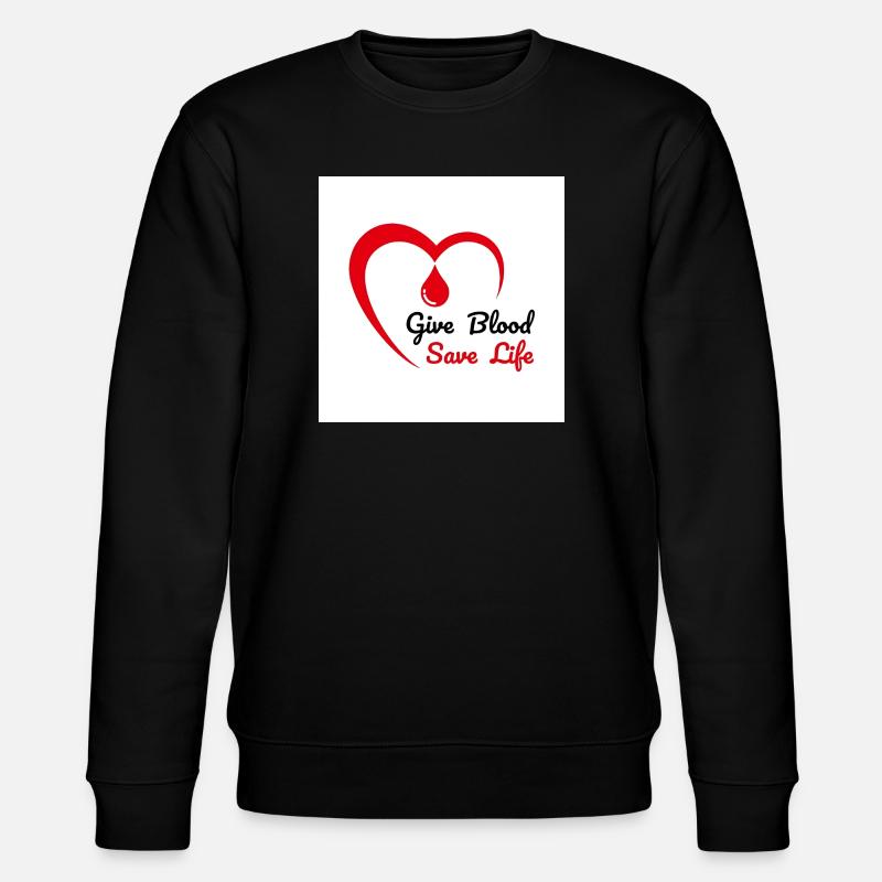 Herz-Emblem zur Blutspende - Stanley/Stella Unisex Bio-Sweatshirt CHANGER - Schwarz