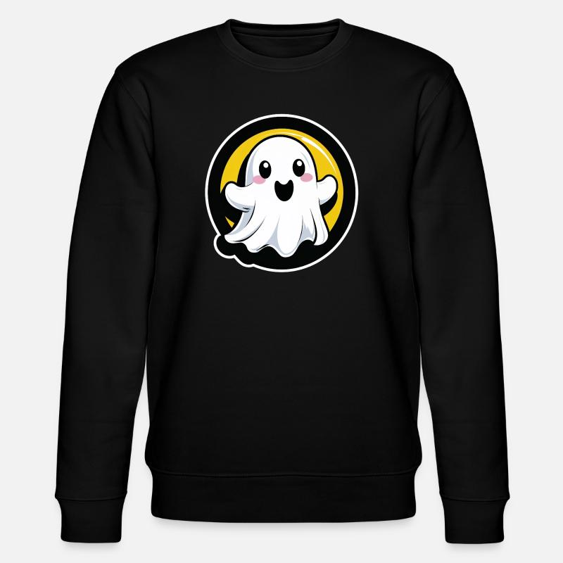 Kawaii ghost in a circle - Stanley/Stella CHANGER Unisex Organic Sweatshirt - black