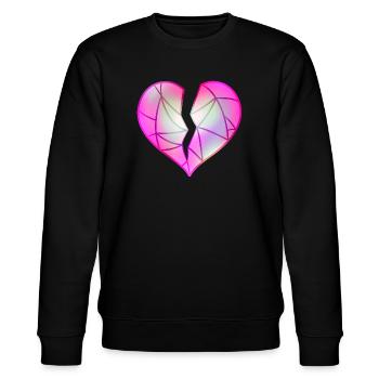 Broken Pink Heart - Stanley/Stella CHANGER Unisex Organic Sweatshirt - black - Front - Nik (191cm) & Marisol (170cm)