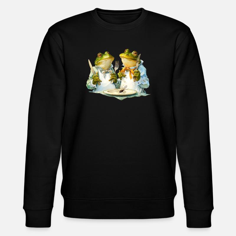 Froschköche am Tisch - Stanley/Stella Unisex Bio-Sweatshirt CHANGER  - Schwarz