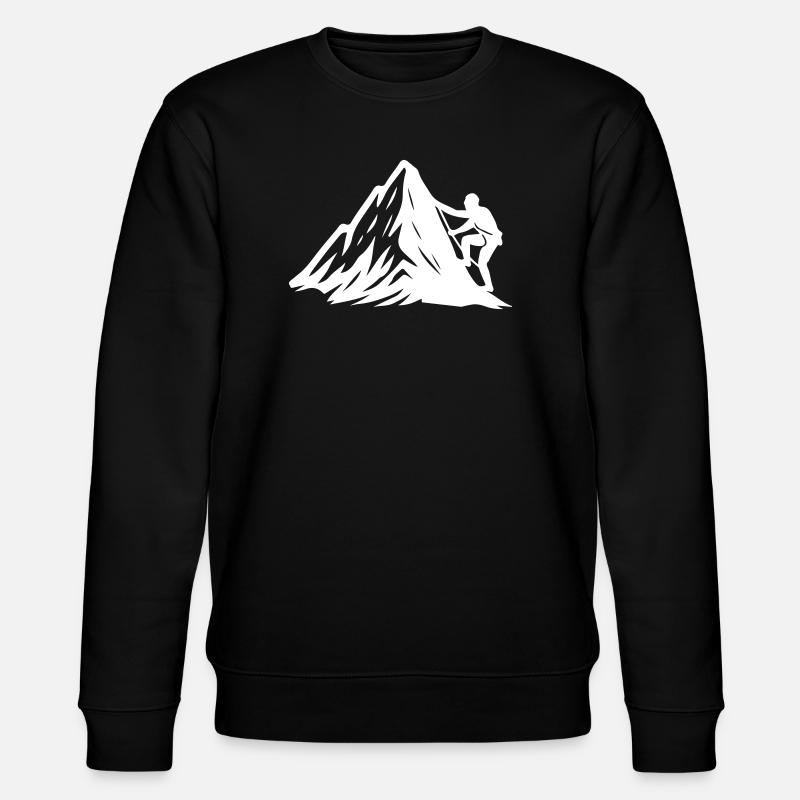 Bergsteiger Symbol Berge - Stanley/Stella Unisex Bio-Sweatshirt CHANGER  - Schwarz