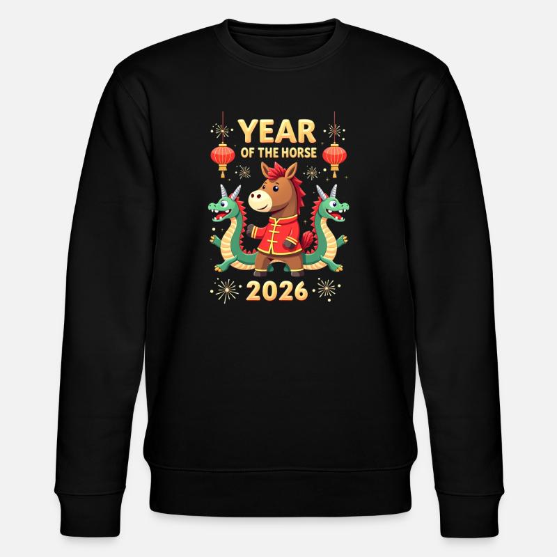 Nouvel An chinois du cheval 2026 - Sweat bio CHANGER Stanley/Stella Unisexe - noir