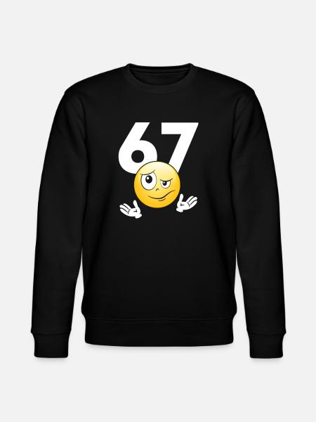 Numer 67 z emotikonem - Stanley/Stella CHANGER Unisex Organic Sweatshirt - black