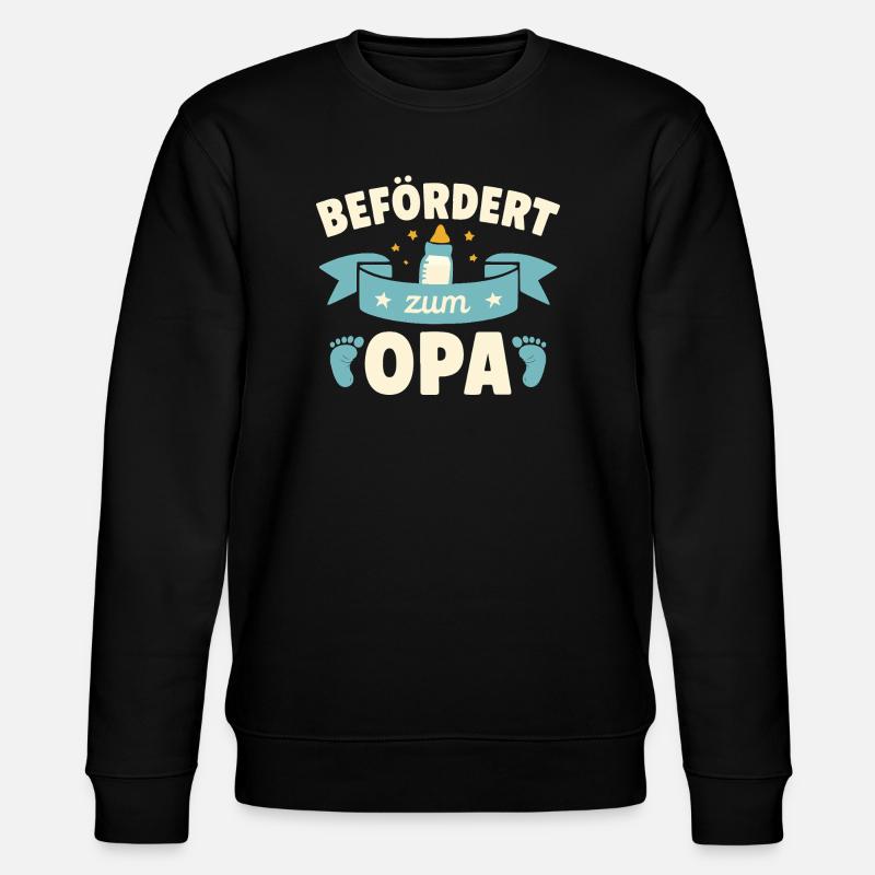 Befördert zum Opa - Stanley/Stella Unisex Bio-Sweatshirt CHANGER  - Schwarz