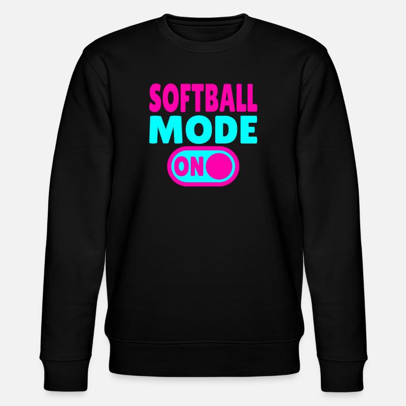 Softball Mode ON - Stanley/Stella CHANGER Unisex Organic Sweatshirt - black