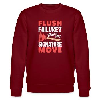 Toilet Clogging Master Funny - Stanley/Stella CHANGER Unisex Organic Sweatshirt - burgundy - Front - Nik (191cm) & Marisol (170cm)