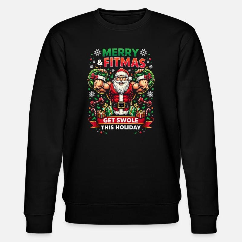 Santa Fitmas Krafttraining - Stanley/Stella Unisex Bio-Sweatshirt CHANGER  - Schwarz