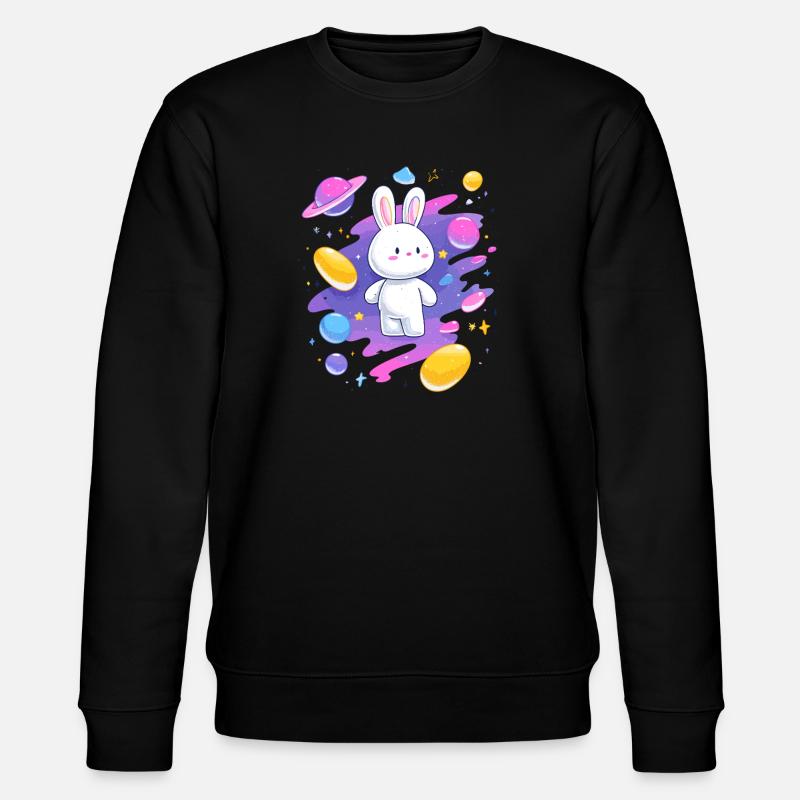 Galactic Rabbit in the Nebula - Stanley/Stella CHANGER Unisex Organic Sweatshirt - black