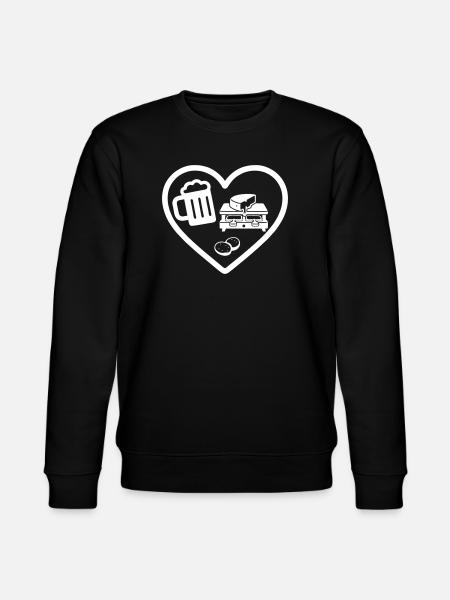 Heart Beer Raclette Humor - Stanley/Stella CHANGER Unisex Organic Sweatshirt - black