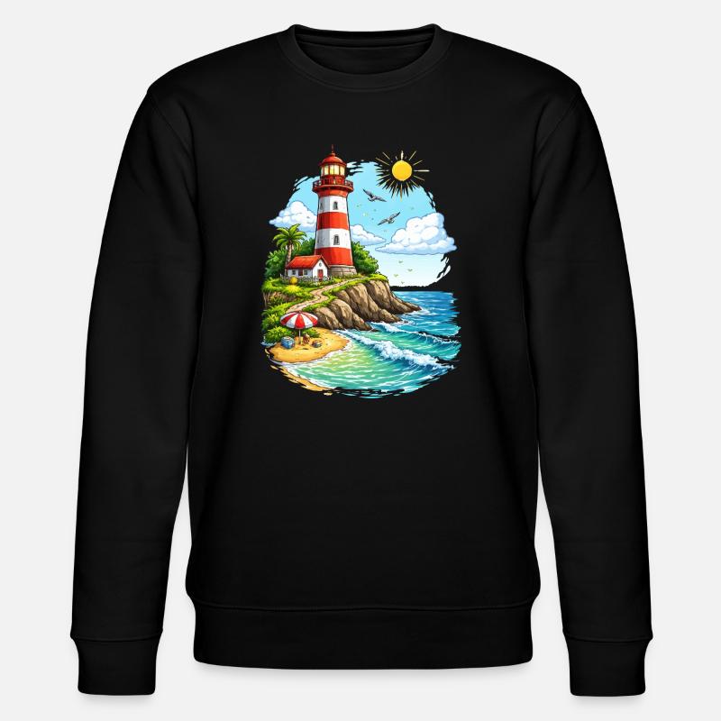 Phare Paradis Côtier - Sweat bio CHANGER Stanley/Stella Unisexe - noir