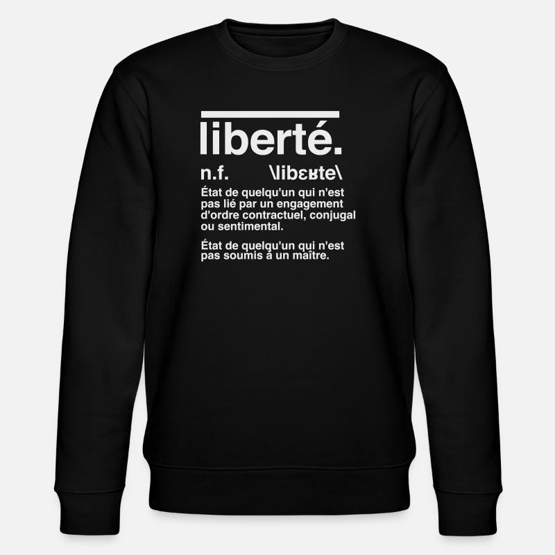 Freedom Definition Dictionary Style - Stanley/Stella CHANGER Unisex Organic Sweatshirt - black