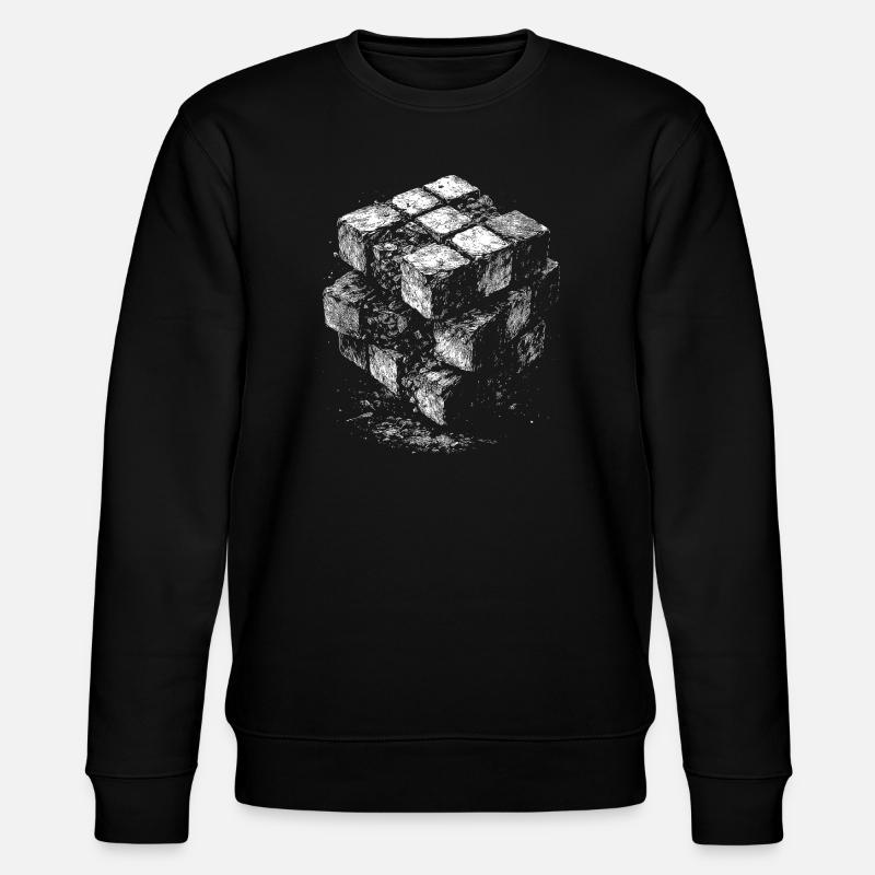Brick Cube Geometry - Stanley/Stella CHANGER Unisex Organic Sweatshirt - black