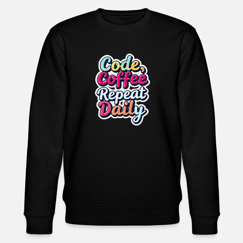 Code Schlaf Debug Wiederholungsprogramm Shirt - Stanley/Stella Unisex Bio-Sweatshirt CHANGER  - Schwarz