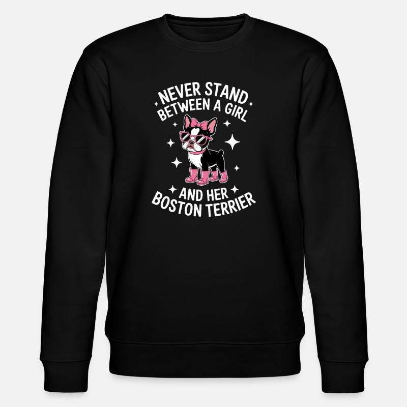 Boston Terrier Sprüche Lustiger Terrier Geschenk - Stanley/Stella Unisex Bio-Sweatshirt CHANGER  - Schwarz