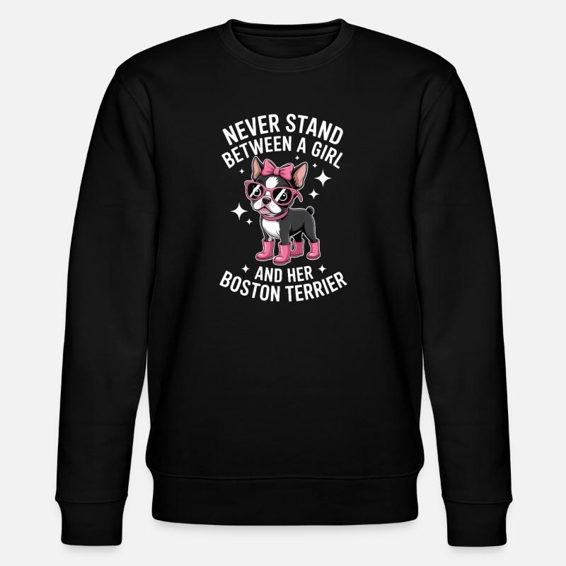 Boston Terrier Sprüche Lustiger Terrier Geschenk - Stanley/Stella Unisex Bio-Sweatshirt CHANGER  - Schwarz