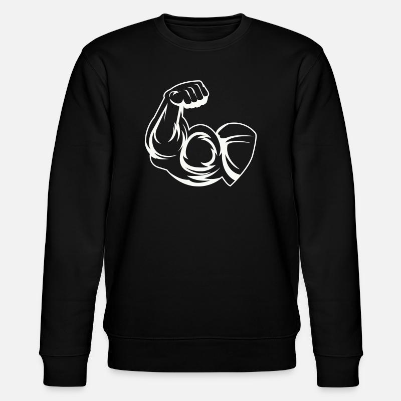 Starker Bizeps Kraftprint - Stanley/Stella Unisex Bio-Sweatshirt CHANGER  - Schwarz