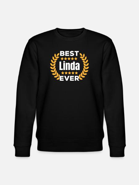 Best Linda Ever Legend Name Gift - Stanley/Stella CHANGER Unisex Organic Sweatshirt - black