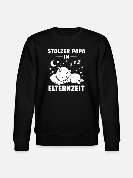 Stolzer Papa in Elternzeit - Stanley/Stella Unisex Bio-Sweatshirt CHANGER - Schwarz