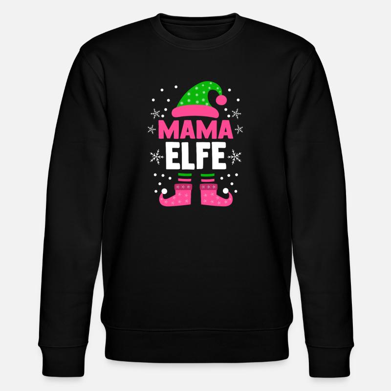 Weihnachten Familie Mutter Mama Elfe - Stanley/Stella Unisex Bio-Sweatshirt CHANGER - Schwarz