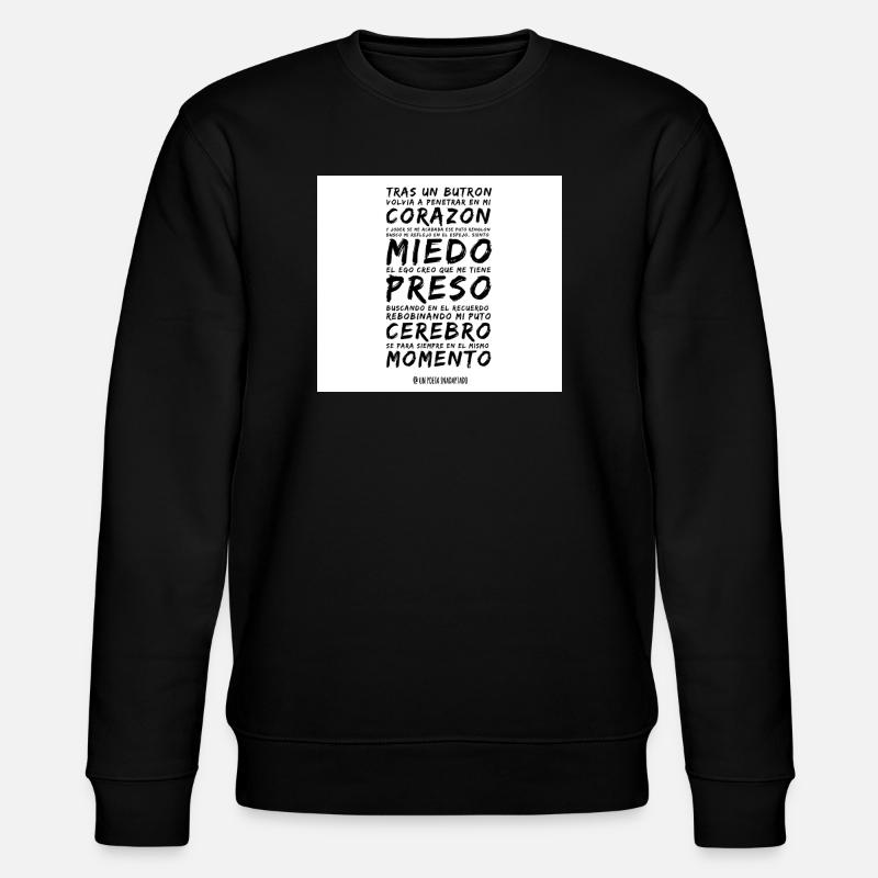 Herz und Angst im Vers - Stanley/Stella Unisex Bio-Sweatshirt CHANGER  - Schwarz