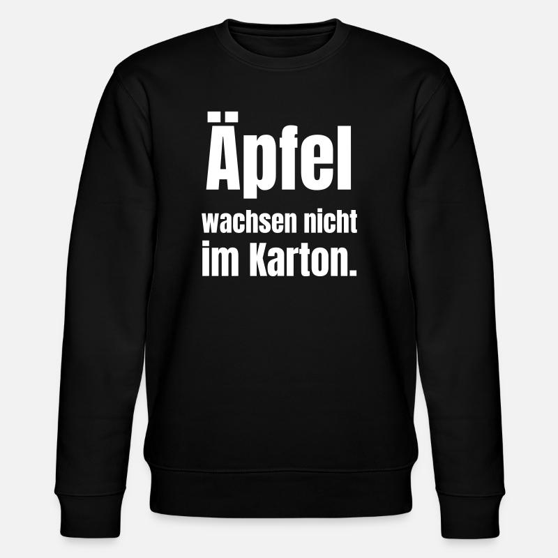 Äpfel wachsen nicht im Karton - Stanley/Stella Unisex Bio-Sweatshirt CHANGER  - Schwarz