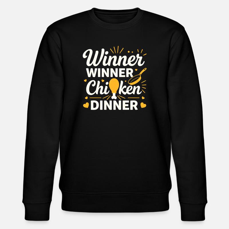 Gewinner-Hühnchen-Dinner-T-Shirt - Stanley/Stella Unisex Bio-Sweatshirt CHANGER  - Schwarz