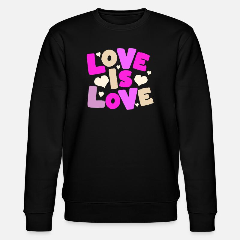 Love Is Love – Buntes Herz Statement - Stanley/Stella Unisex Bio-Sweatshirt CHANGER - Schwarz