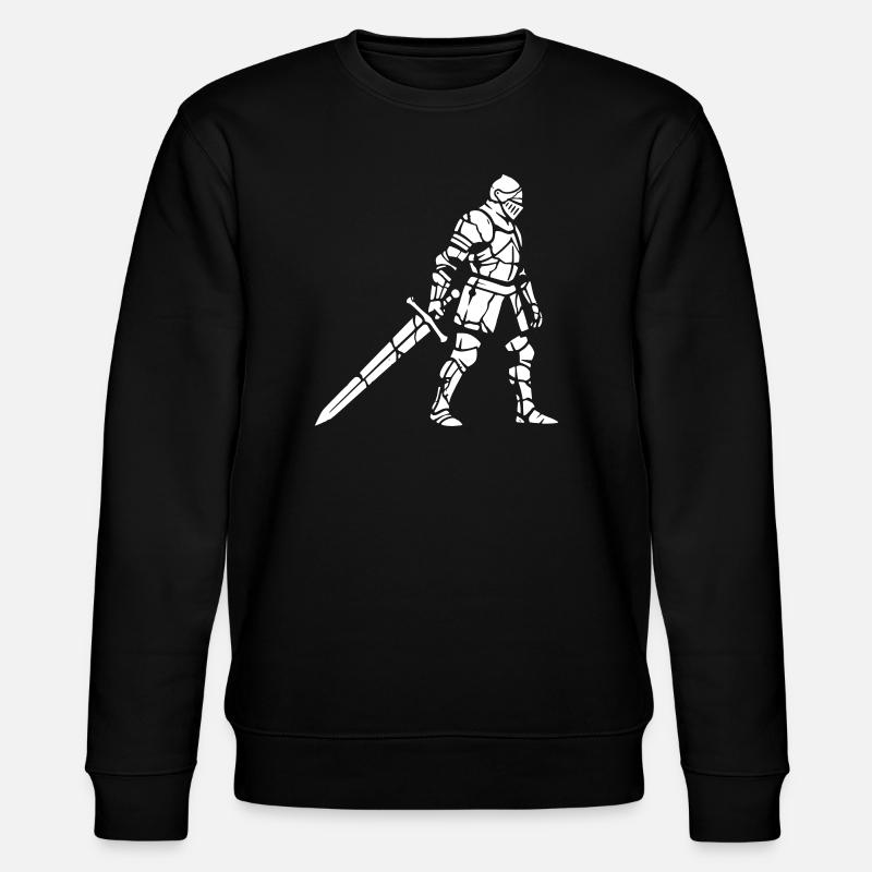 Ritter Rüstung Detailliert Mittelalter grunge - Stanley/Stella Unisex Bio-Sweatshirt CHANGER  - Schwarz
