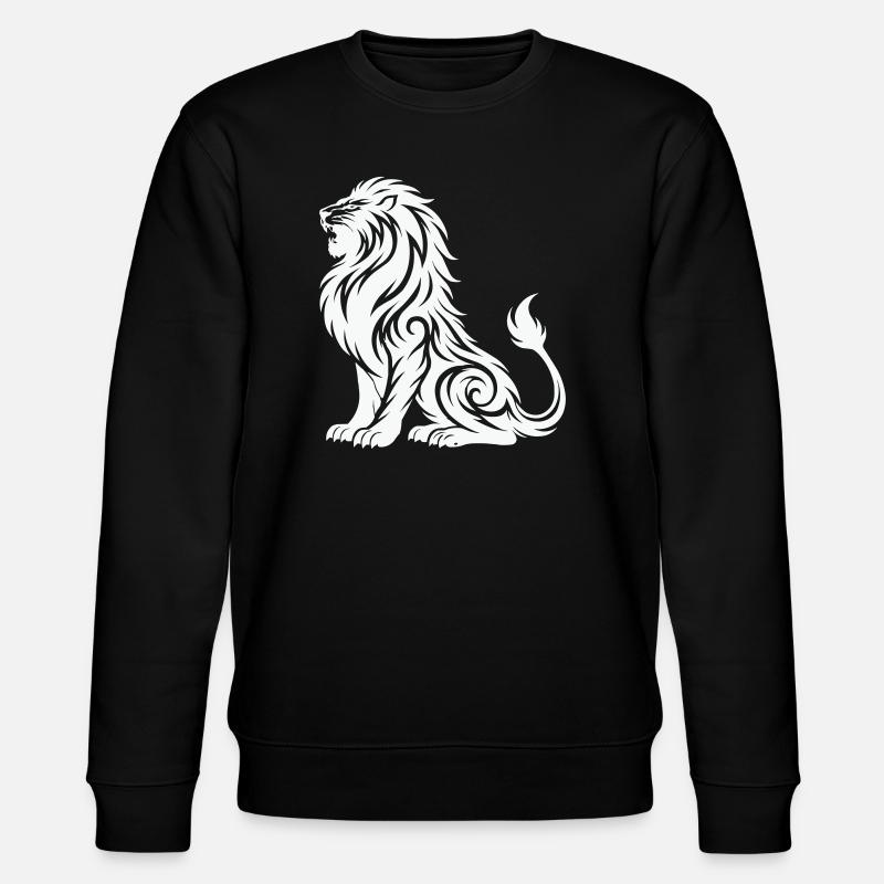 Tribal Löwe Silhouette - Stanley/Stella Unisex Bio-Sweatshirt CHANGER  - Schwarz
