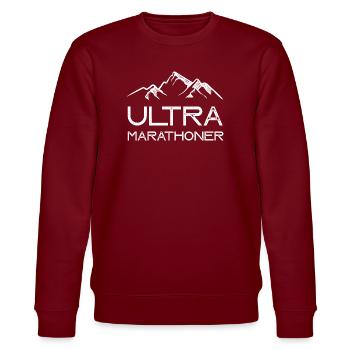 Ultra-Marathonläufer - Stanley/Stella Unisex Bio-Sweatshirt CHANGER  - Burgunderrot - Vorne - Nik (191cm) & Marisol (170cm)