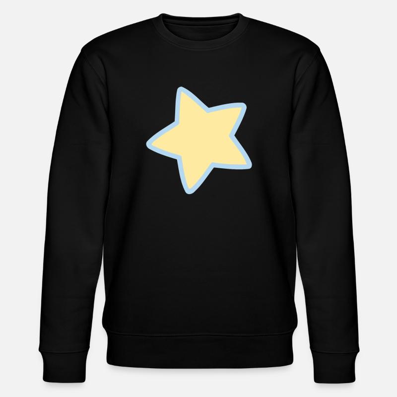 Pastellstern mit blauer Kontur - Stanley/Stella Unisex Bio-Sweatshirt CHANGER  - Schwarz