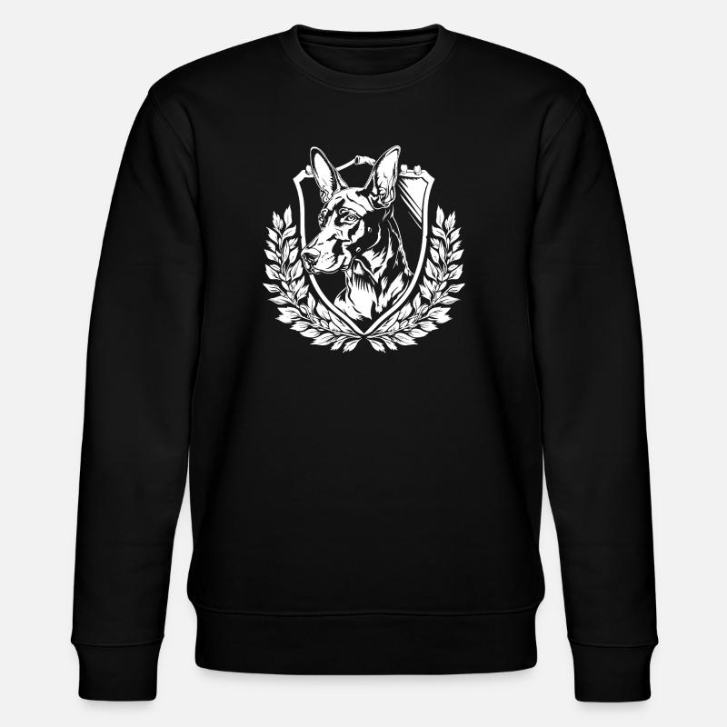 Doberman Shield with Laurel - Stanley/Stella CHANGER Unisex Organic Sweatshirt - black