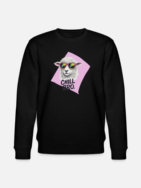 Chill Bro Sheep with Sunglasses - Stanley/Stella CHANGER Unisex Organic Sweatshirt - black