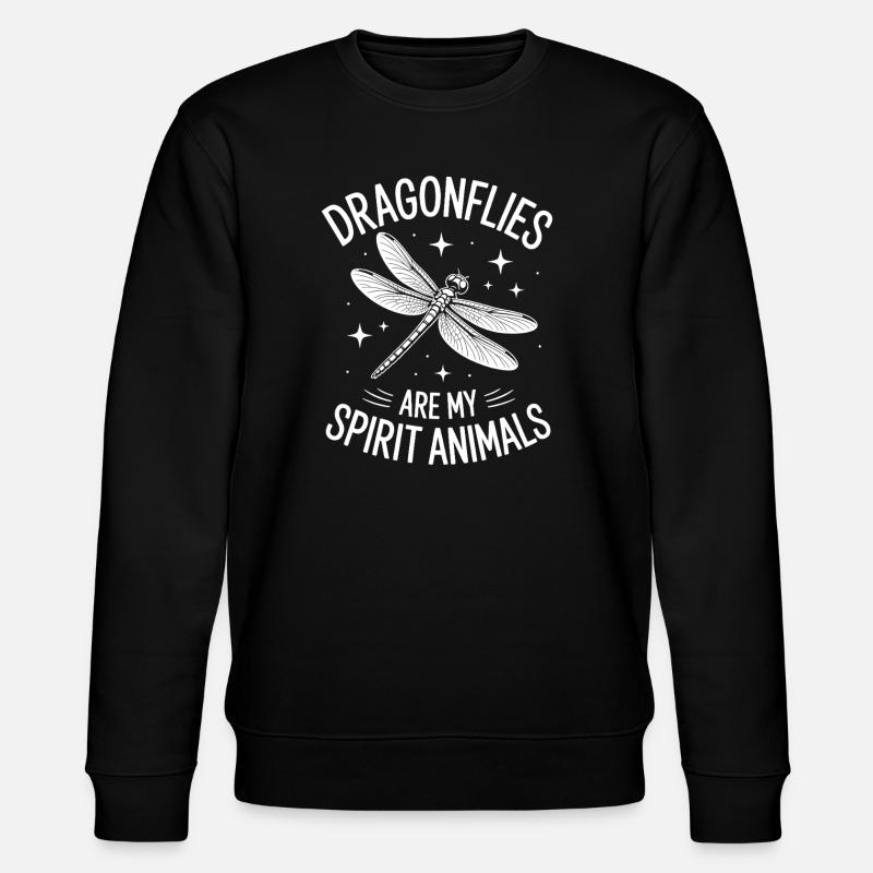 libellen Spruch libelle Lustiges libellen Geschenk - Stanley/Stella Unisex Bio-Sweatshirt CHANGER  - Schwarz