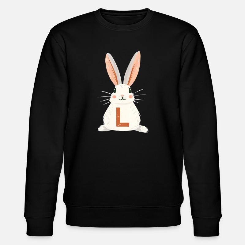 L-Buchstabe - Hase - Personalisierbar - Stanley/Stella Unisex Bio-Sweatshirt CHANGER - Schwarz