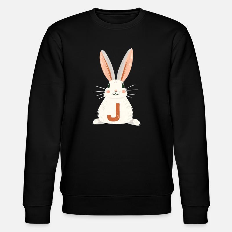 J -Buchstabe - Hase - Personalisierbar - Stanley/Stella Unisex Bio-Sweatshirt CHANGER - Schwarz