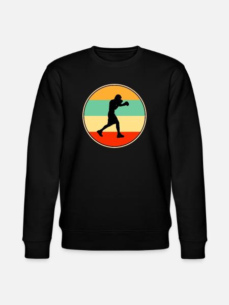 Retro-Box-Silhouette-Kampfsportler - Stanley/Stella Unisex Bio-Sweatshirt CHANGER - Schwarz