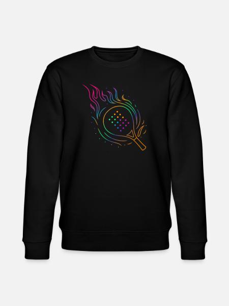 Padel mit flammendem Schläger Design - Stanley/Stella Unisex Bio-Sweatshirt CHANGER - Schwarz