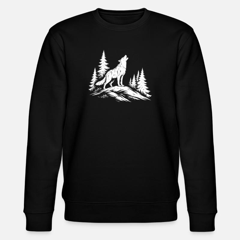 Heulender Wolf - Stanley/Stella Unisex Bio-Sweatshirt CHANGER  - Schwarz