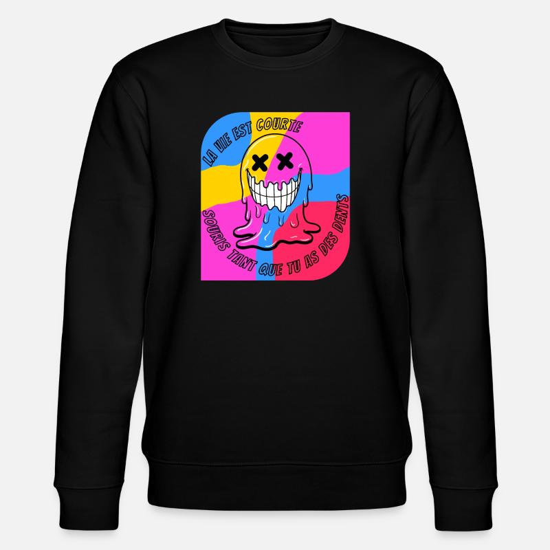 Das Leben ist kurz. POP - Stanley/Stella Unisex Bio-Sweatshirt CHANGER  - Schwarz