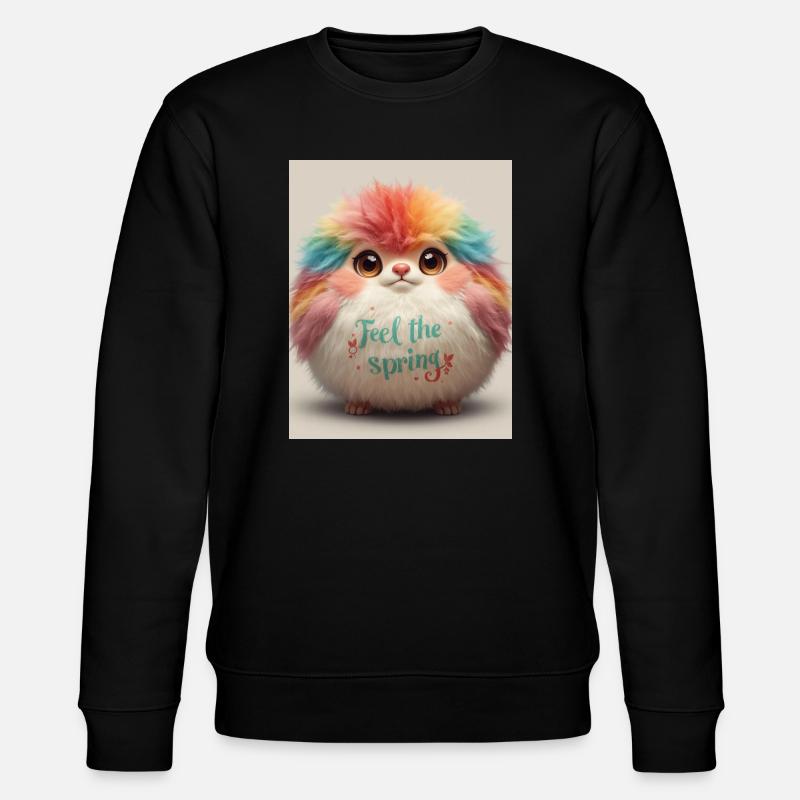 Fühle das Frühlingsplüsch-Tier - Stanley/Stella Unisex Bio-Sweatshirt CHANGER  - Schwarz
