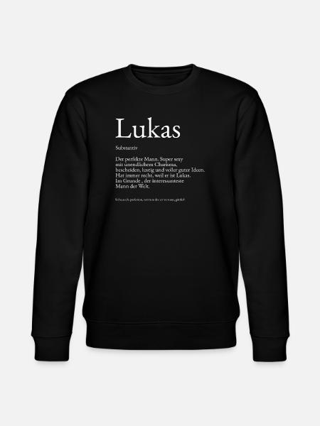 Lukas Dictionary Explanation First Name Lukas - Stanley/Stella CHANGER Unisex Organic Sweatshirt - black