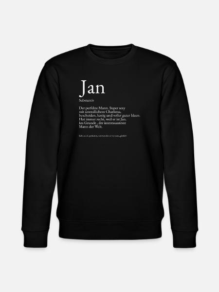 Jan Dictionary Explanation First Name Jan - Stanley/Stella CHANGER Unisex Organic Sweatshirt - black