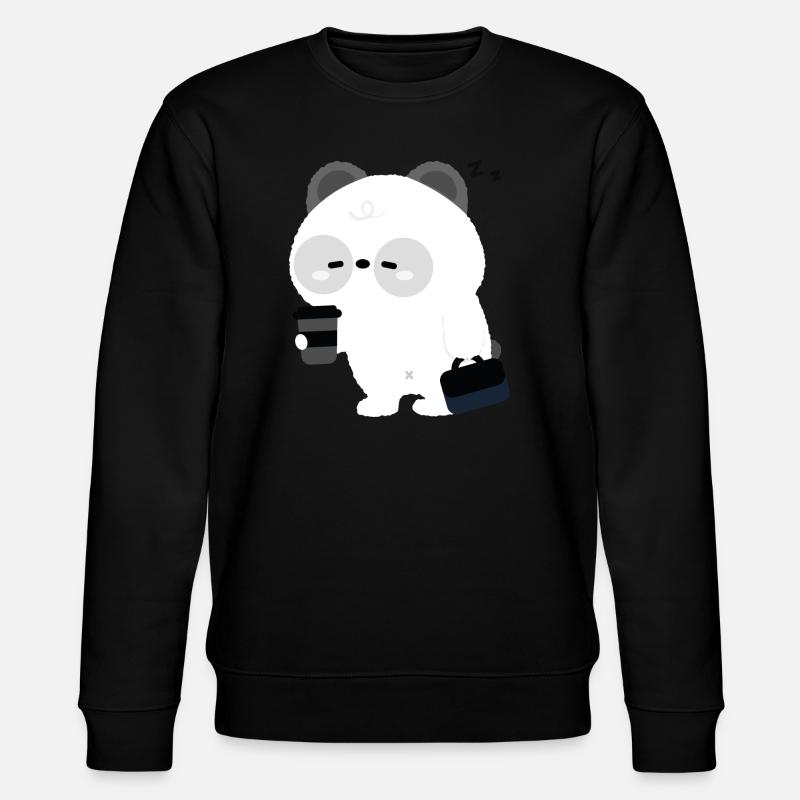 Panda Kaffeepause - Stanley/Stella Unisex Bio-Sweatshirt CHANGER  - Schwarz