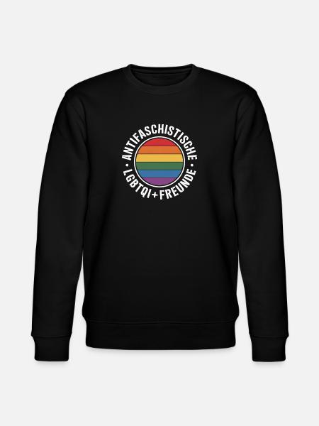 Antifascist Queer Friends - Against the Right - Stanley/Stella CHANGER Unisex Organic Sweatshirt - black