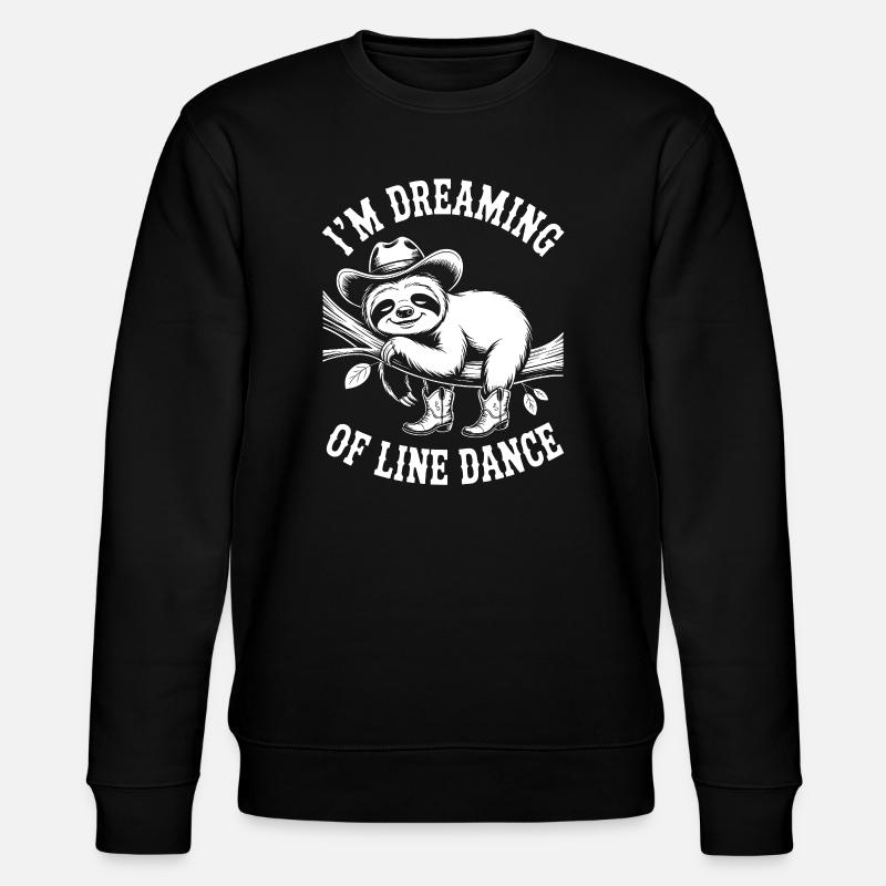 Faultier  im Line Dance Traum - Stanley/Stella Unisex Bio-Sweatshirt CHANGER  - Schwarz