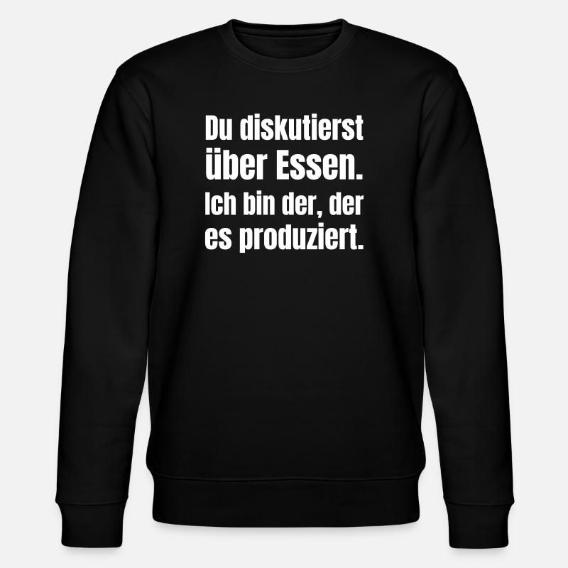 Food Discourse Typography - Stanley/Stella CHANGER Unisex Organic Sweatshirt - black