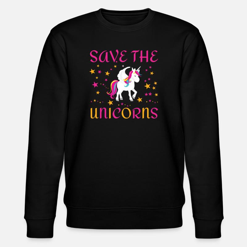 Save the unicorns - Stanley/Stella Unisex Bio-Sweatshirt CHANGER  - Schwarz