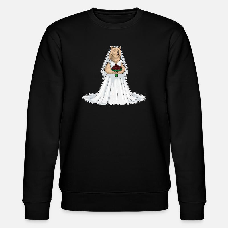 Bär Braut Rose Hochzeit - Stanley/Stella Unisex Bio-Sweatshirt CHANGER - Schwarz